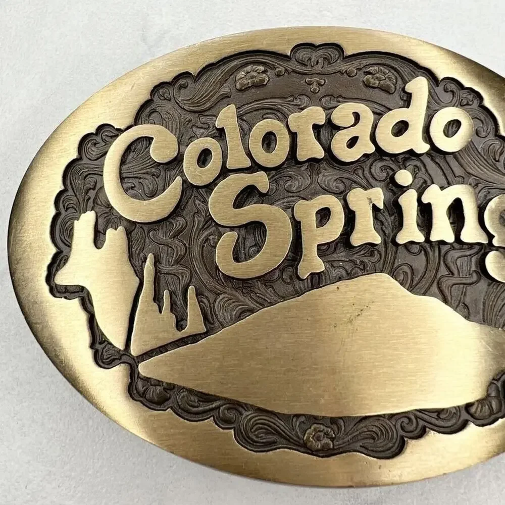 Vintage High Mesa Solid Bronze Colorado Springs Belt Buckle ✨